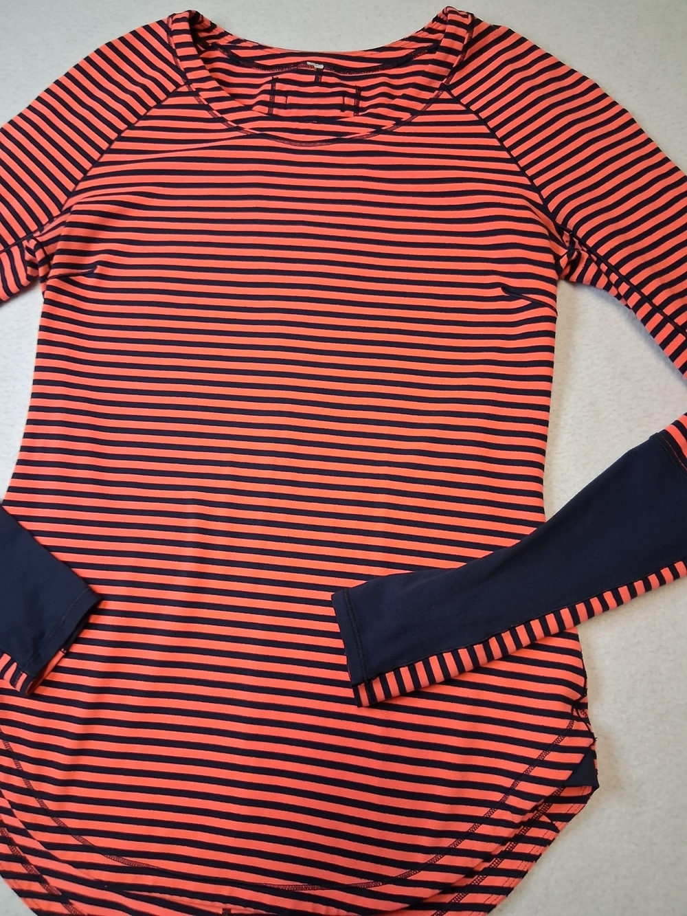 lululemon athletica Orange and Black Striped Long Sleeve Crew - Picture 3 of 7